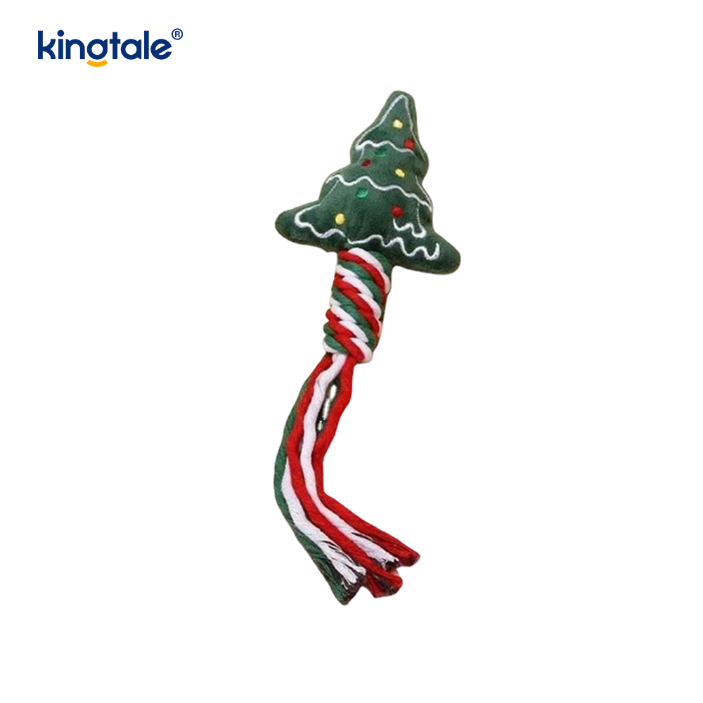 Juguete navideño de peluche con mordedor de cuerda de algodón